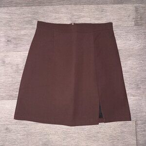 Plain High-Waist A-Line Skirt